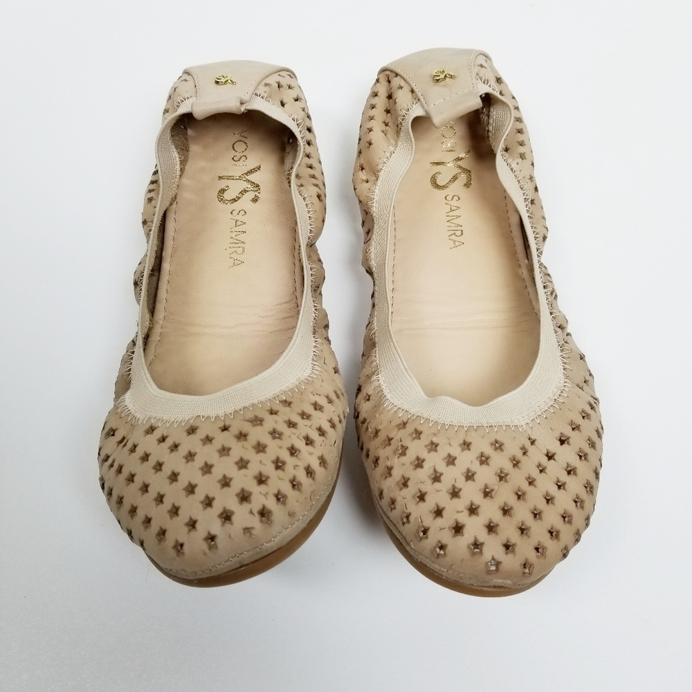 Yosi Samra perforated star leather ballet flats 7